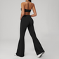 Wholesale Seam-Detail Sports Bra & High-Waist Flare Leggings Set – Brushed Yoga 2-Piece