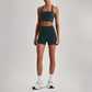 Wholesale Cross-Back Sports Bra & High-Waist Biker Shorts Set – Naked-Feel Quick-Dry Yoga 2-Piece
