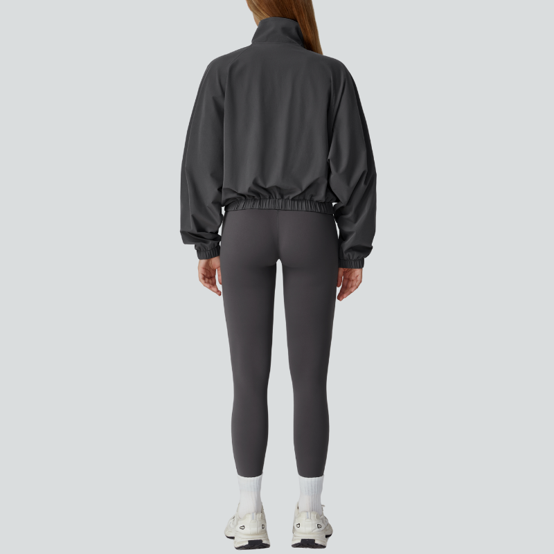 Racerback Sports Bra + high waist leggings +outdoor jacket 3-piece set