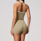 Wholesale Women's Bare-Feel Color-Block Tank Top & Shorts Set