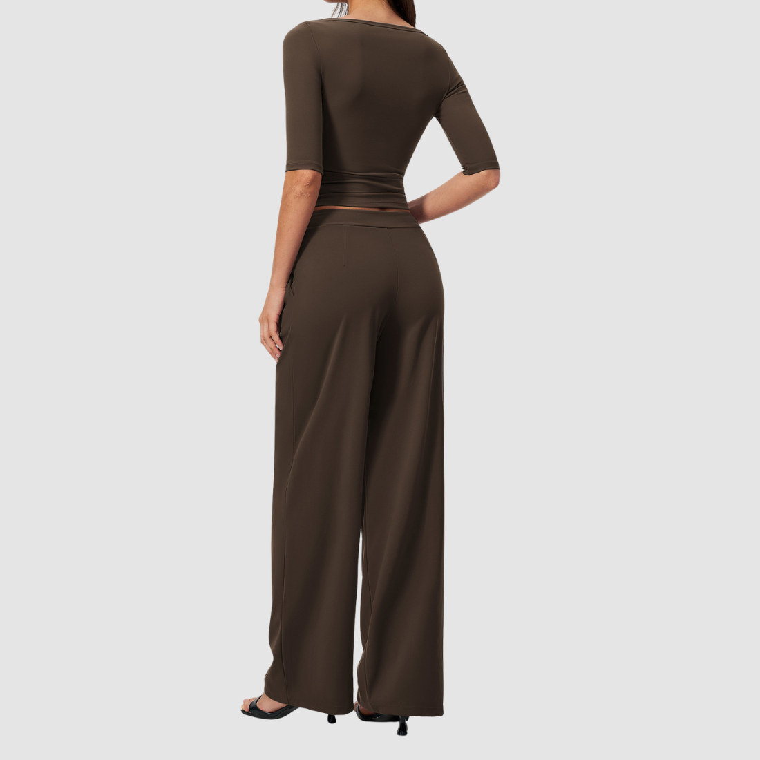 Wholesale Women’s Mid-Sleeve Top & Long Pants Yoga Set