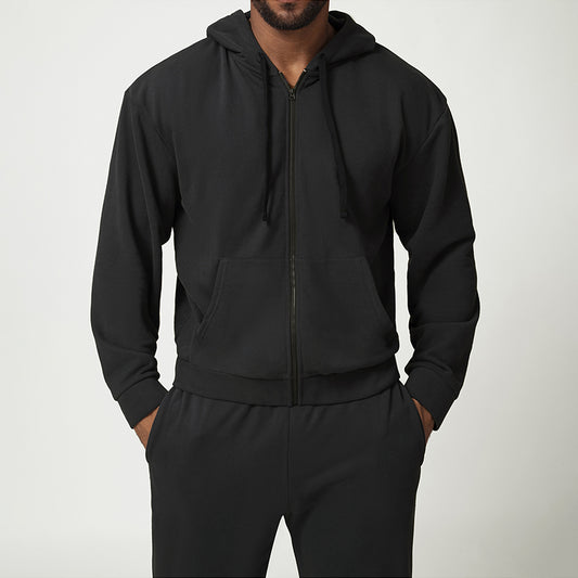 Wholesale Men's zipper front Hooded Fitness | Wonderxfans bulk activewear