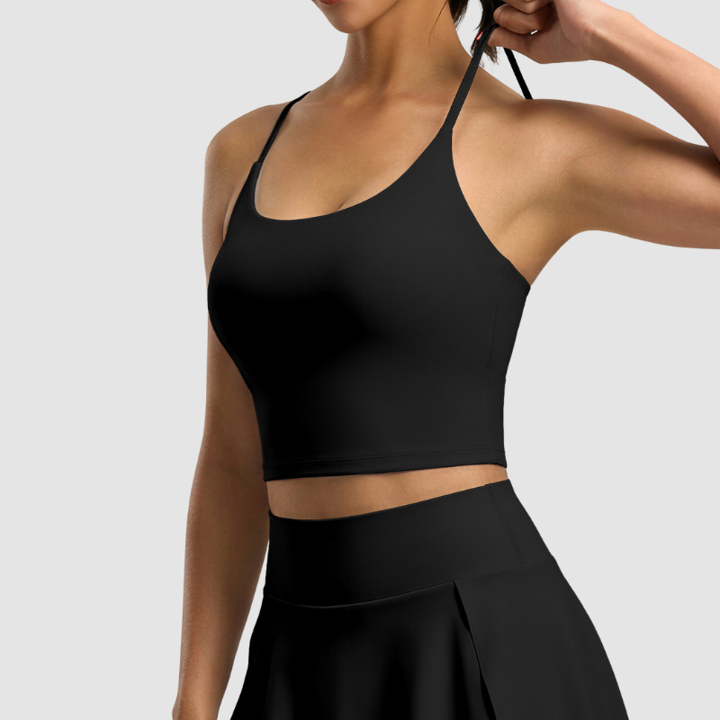 Wholesale padded tank top + anti-exposure skirt