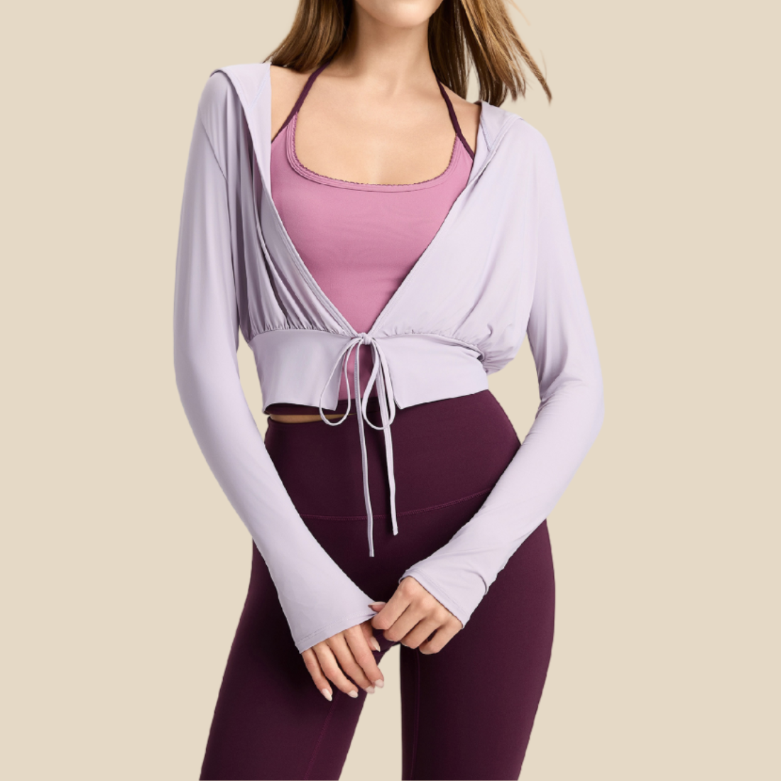 Women's Activewear Loose Long-Sleeve Open-Front Yoga Cover-Up