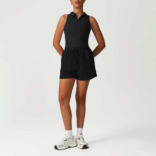 Wholesale Lapel Tank Top + Drawstring | Wonderxfans bulk activewear