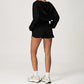 LOOSE HOODED AND FULL ZIPPER SWEATSHIRT + DRAWSTRING SHORTS 2 PIECES SET