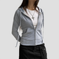 Wholesale Women's American Style Cropped Zip-up Jacket – Vintage American style cropped Jacket