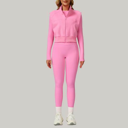 Wholesale Long sleeve+leggings+ velvet full zipper | Wonderxfans bulk activewear