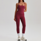 Women's Activewear Padded Sleeveless Top & Straight-Leg Pants Yoga Set