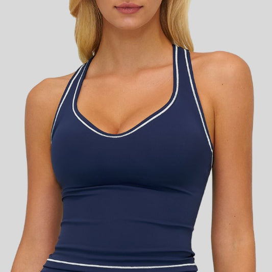 Wholesale Contrasting racerback tank top | Wonderxfans bulk activewear