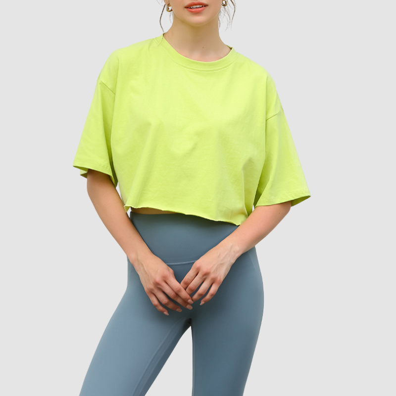Wholesale Cropped Slim Fit Round Neck T-shirt