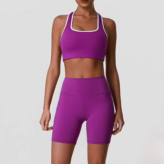 Wholesale shock-absorbing sports bra+high waisted hip lifting shorts