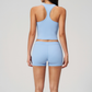 Wholesale Women's I-shape Back Tank Top & Booty-Lift Shorts Set – Seam-Detail Naked-Feel Yoga 2-Piece Set