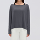 Wholesale Women's Activewear Loose Asymmetric-Shoulder Long-Sleeve Yoga Top