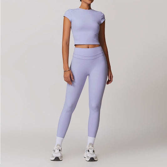 Wholesale Fitness Brushed Short Sleeve Yoga | Wonderxfans bulk activewear