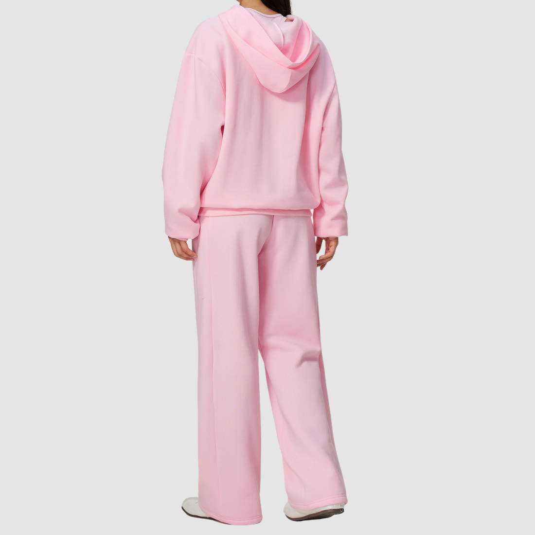 Wholesale Women's Warm Fleece-Lined Hooded Sweatshirt & Sweatpants Set