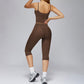 Sports vest + Mid-length leggings 2-piece set