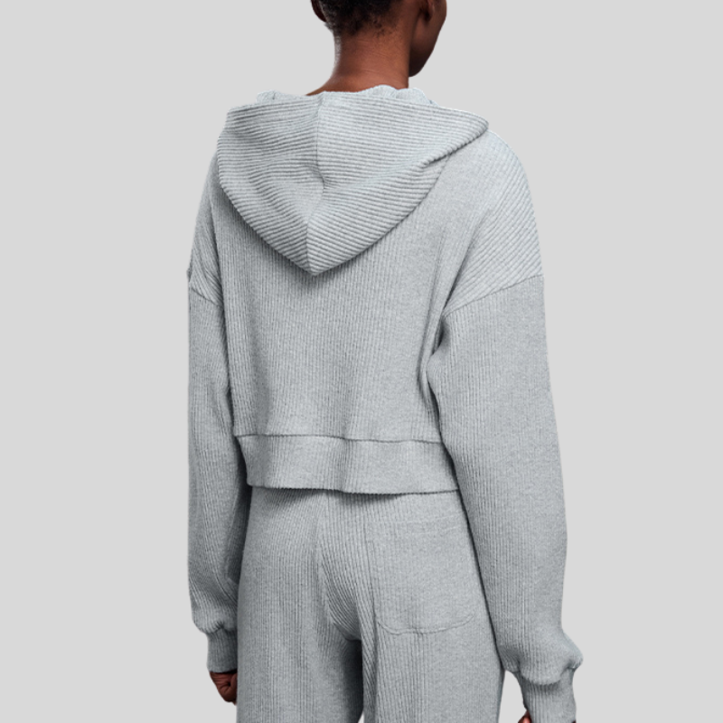 Loose-fitting sports pants + hooded sports sweatshirt two-piece set