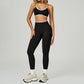 Seamless Contrasting Color Sports Bra + High-waisted leggings 2-Piece Set