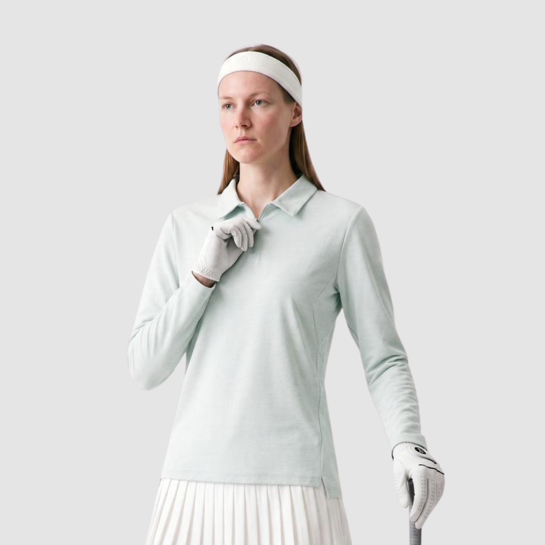 Wholesale Women’s Long-Sleeve Golf Polo Shirt– Breathable Polyester
