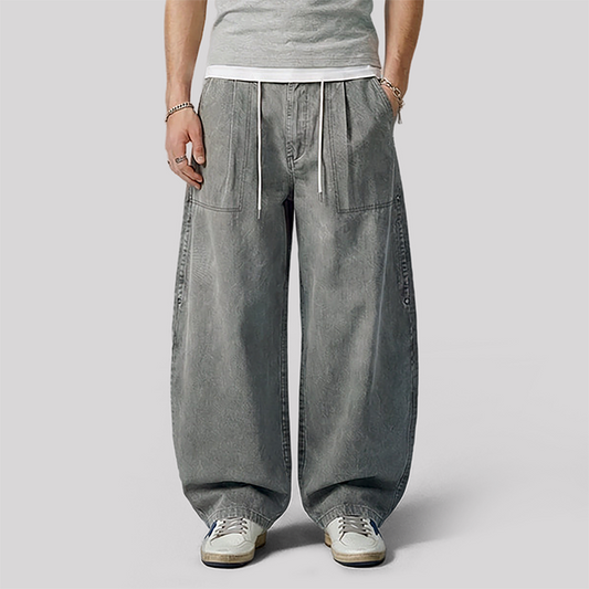 Wholesale Men's Cooling Lyocell Balloon Pants – Retro Wide Leg Cargo Pants