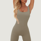 Women's removable chest pad square neck jumpsuit
