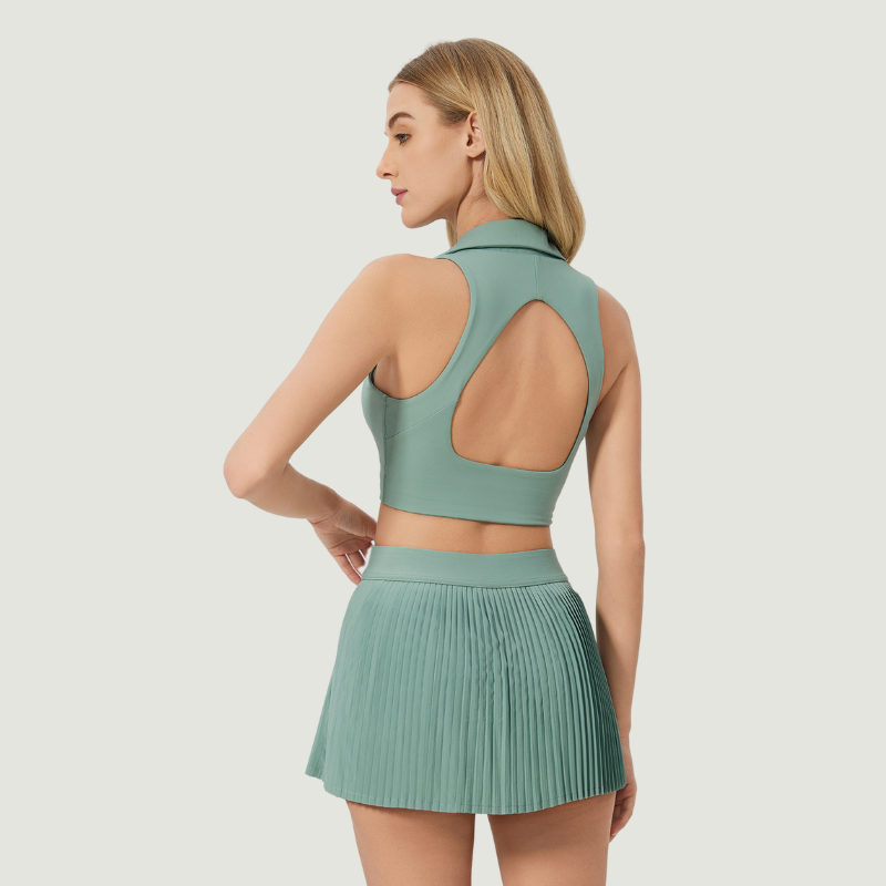Quick drying and breathable Bra+Tennis Skirt 2-Piece Set