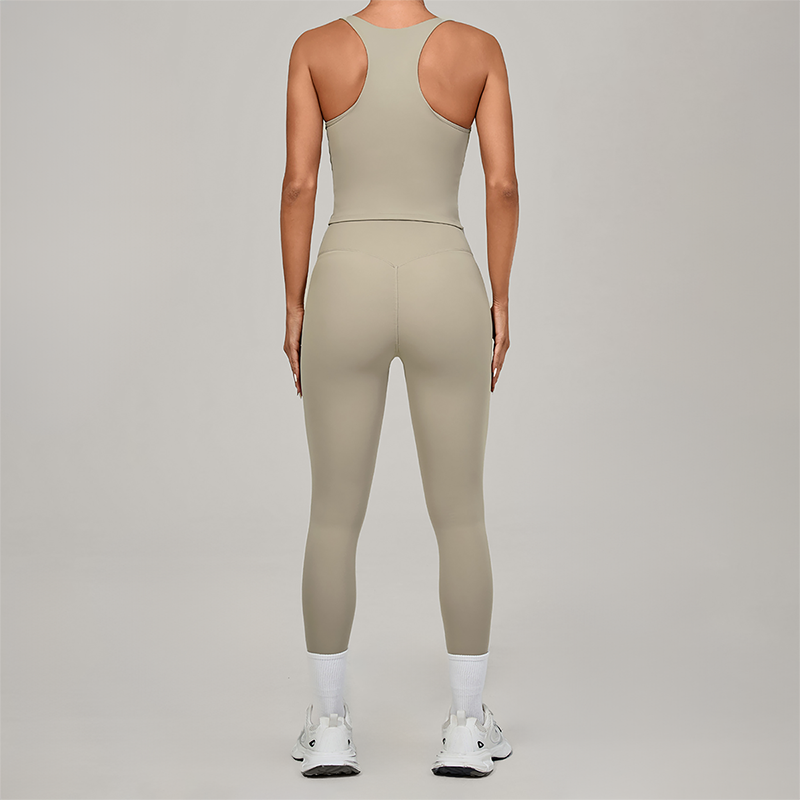 Wholesale Naked-Feel Racerback Tank & High-Waist Leggings Set – Sculpting Yoga 2-Piece