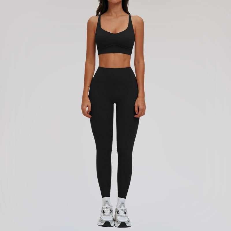 Wholesale removable padded bra + leggings + jacket