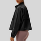 Women's Outdoor Windbreaker Loose Casual Yoga Jacket with Stand Collar