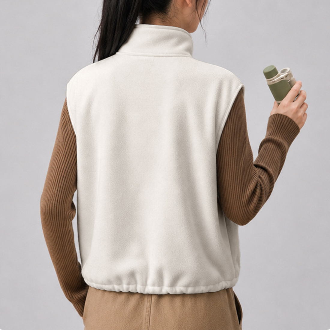 Women's Activewear Fleece Stand-Collar Zip Vest