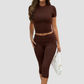 Wholesale Women’s Short-Sleeve T-Shirt & Capri Pants Set