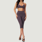 Wholesale Women's Seam-Detail Sports Bra + Mid-Length Shorts Set – Butt-Lifting Yoga Gym Activewear