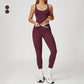 Contrasted color Yoga Tank Top + High Waist leggings 2-piece Set