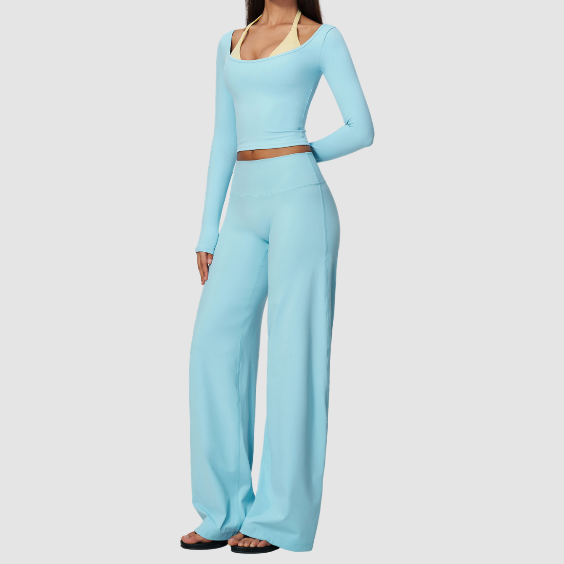 Wholesale Women’s Long-Sleeve & Wide-Leg Yoga Pants Set