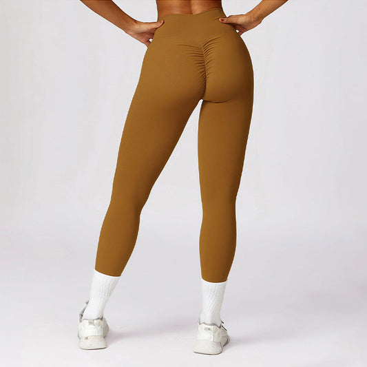 Wholesale Solid high-waisted hip-lifting athletic leggings | Wonderxfans bulk activewear