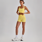 Wholesale Cross-Back Sports Bra & High-Waist Biker Shorts Set – Naked-Feel Quick-Dry Yoga 2-Piece