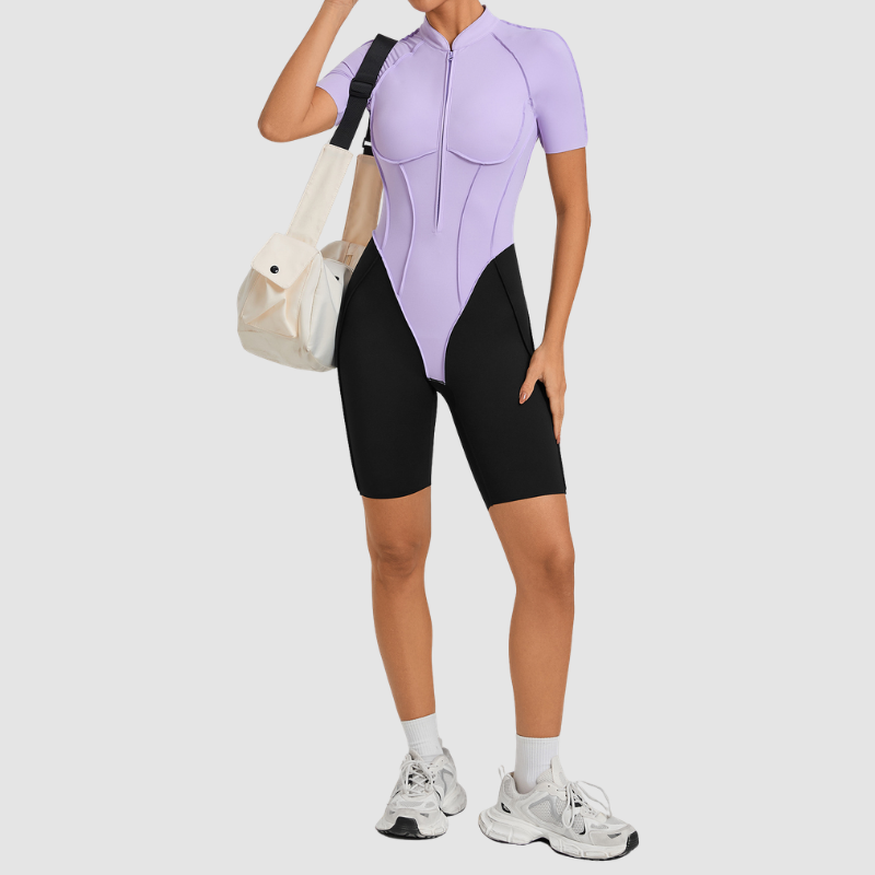 Wholesale Color blocked short sleeve backless | Wonderxfans bulk activewear