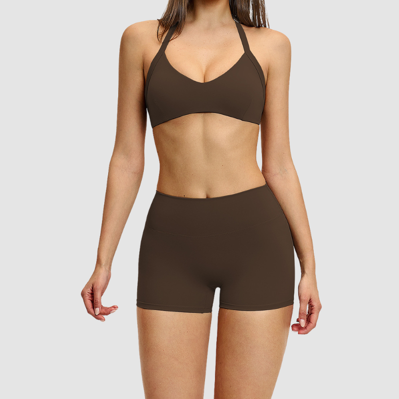 Wholesale thin trap sports bra+shorts 2 | Wonderxfans bulk activewear