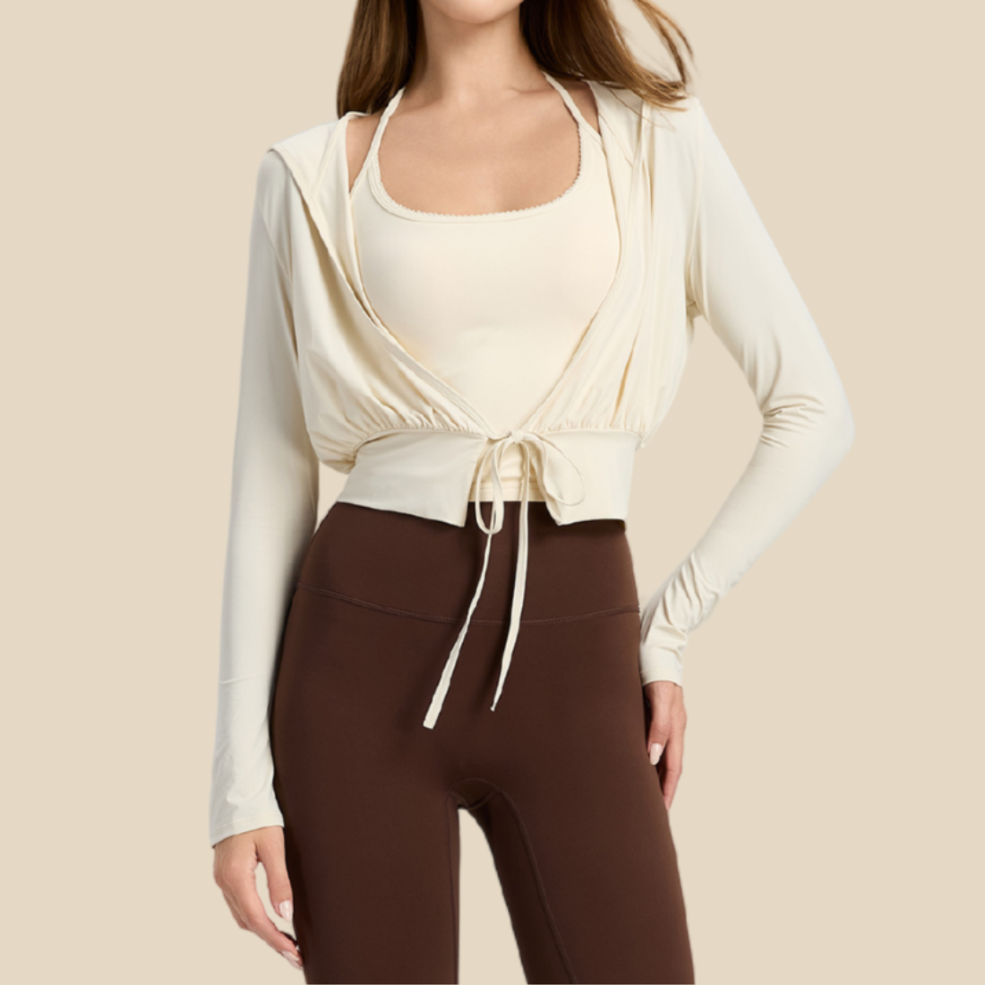 Women's Activewear Loose Long-Sleeve Open-Front Yoga Cover-Up