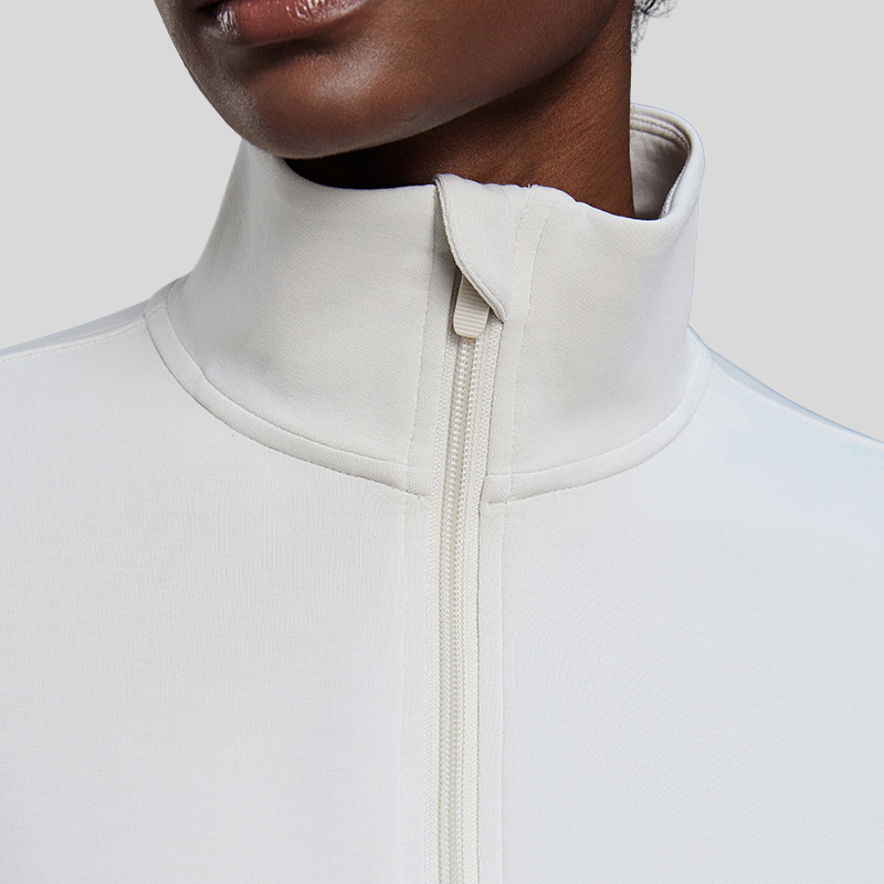 Half-zip stand collar drawstring sports top
