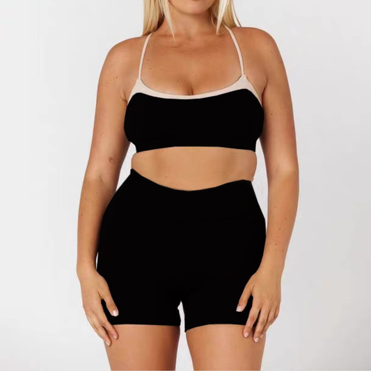 Wholesale Women's Colorblock Yoga Set: Bra & Leggings – High Waist Tummy Control