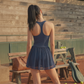 Falso golf a maglie a due pezzi e vestito da tennis