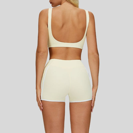 Wholesale Beautiful Backless Sports Bra+Contrasting Fitness | Wonderxfans bulk activewear