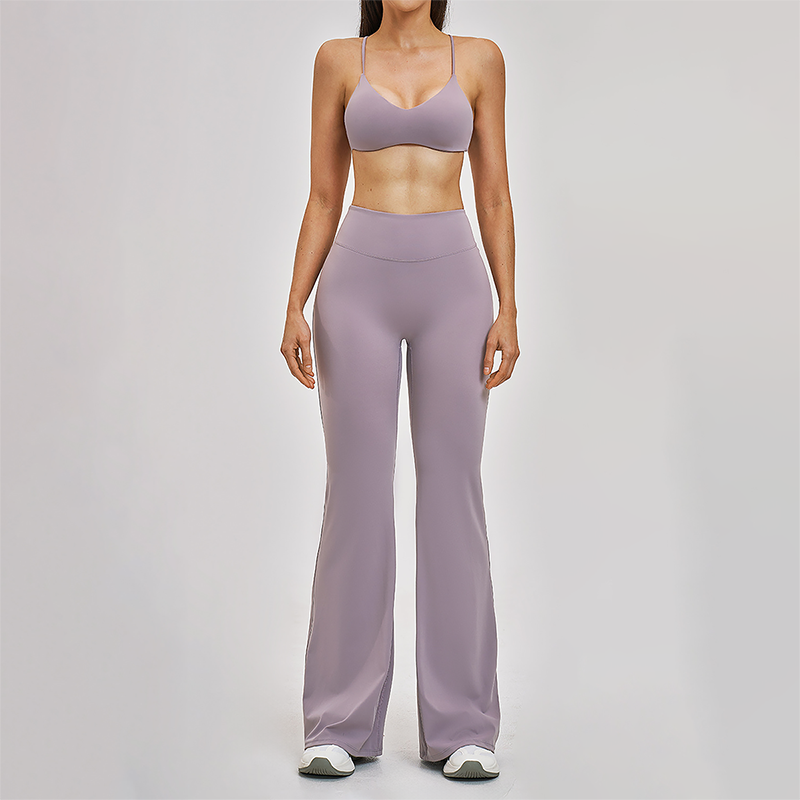 Naked and beautiful back bra+high waisted Legging 2-piece set