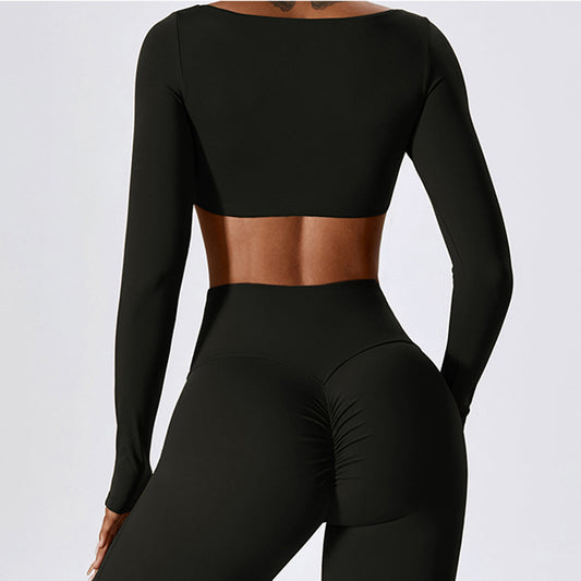 Wholesale Long sleeves square collar cropped | Wonderxfans bulk activewear