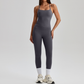 Women's Activewear Padded Sleeveless Top & Straight-Leg Pants Yoga Set