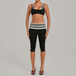 Wholesale Women's Faux-layered Bra Bra+Fold-over Waistband Shorts 2-Piece Set