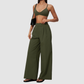 Wholesale Women's Brushed Cross-Back Bra & Wide-Leg Pants Yoga Set