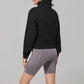 High-neck short loose sweatshirt